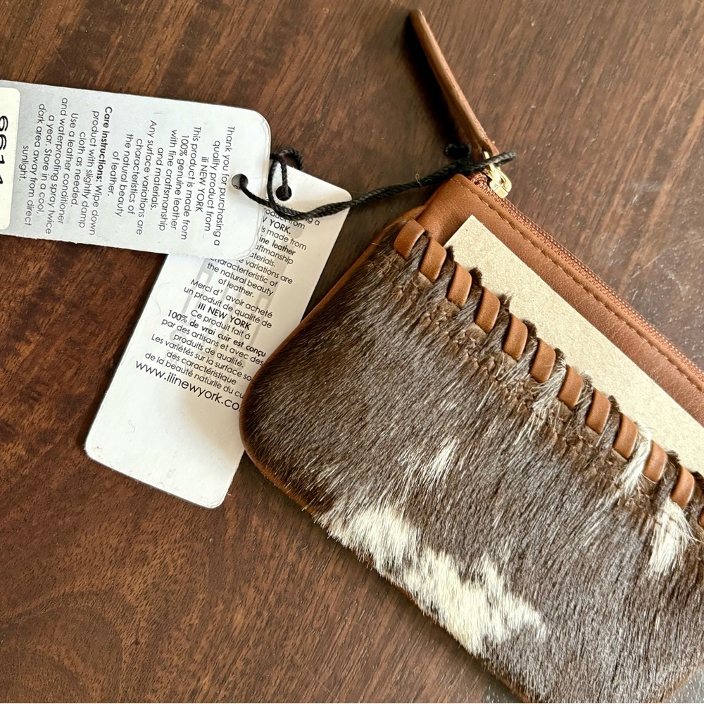 Brown and Cream Leather Coin Purse